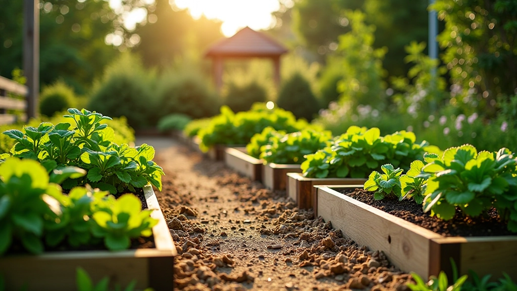 Vegetable garden beds with accessible pathways