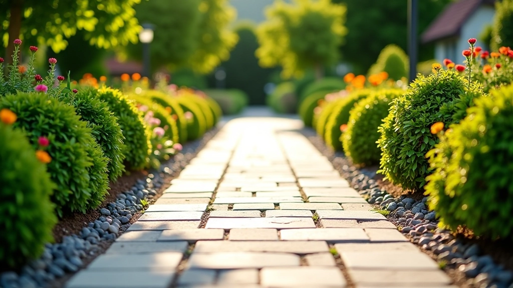 Stone paver pathway showing material durability in landscape